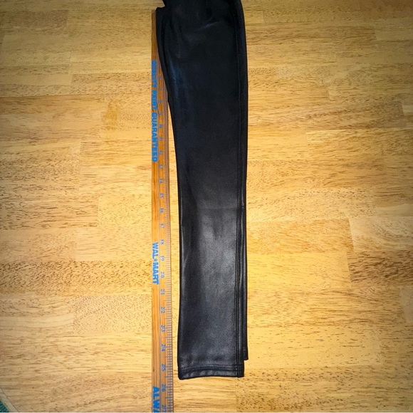 SPANX Black Faux Leather Leggings Petite Medium New - Picture 7 of 11